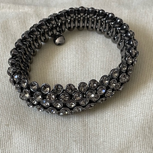 J. Crew Jewelry - J. Crew Stretch Gunmetal & Crystal Bracelet